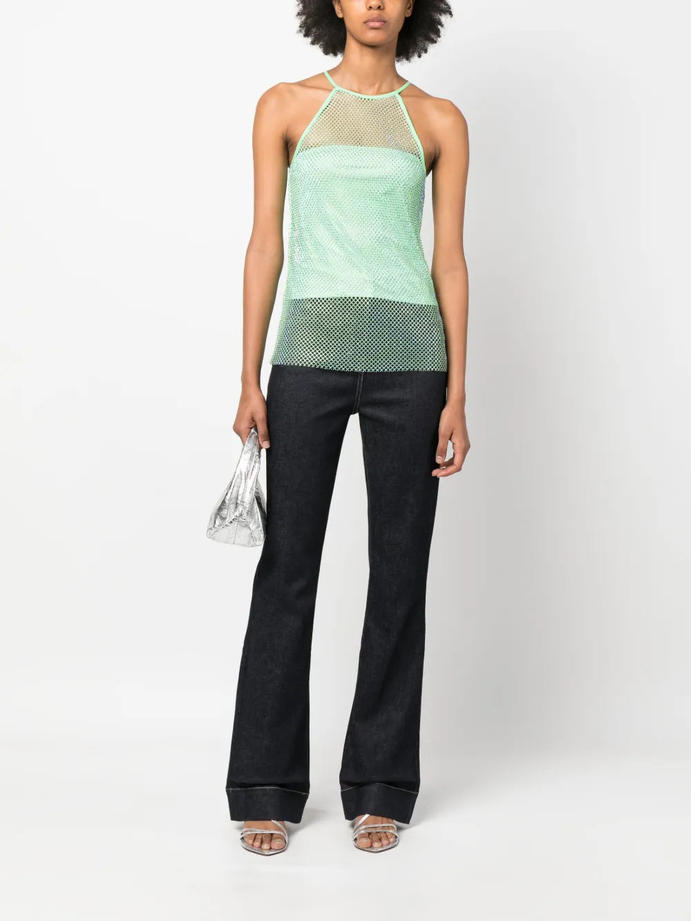 Rhinestone-Embellished Sleeveless Top