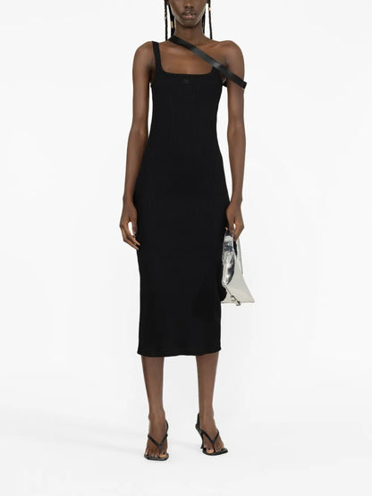 Strap-Detail Midi Dress
