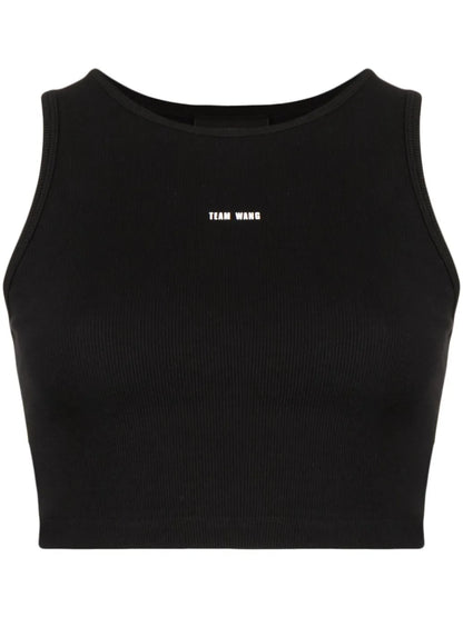 Logo-Print Cropped Tank Top