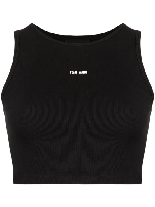 Logo-Print Cropped Tank Top