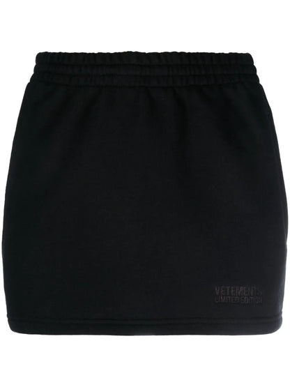 Elasticated Cotton-Blend Miniskirt