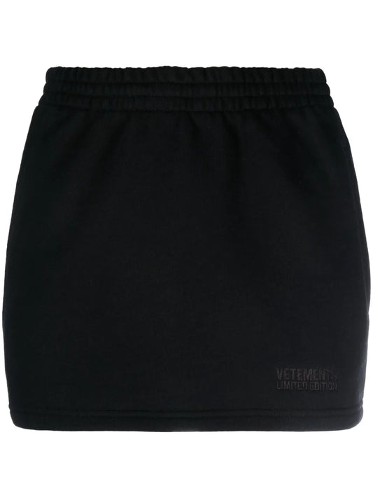 Elasticated Cotton-Blend Miniskirt
