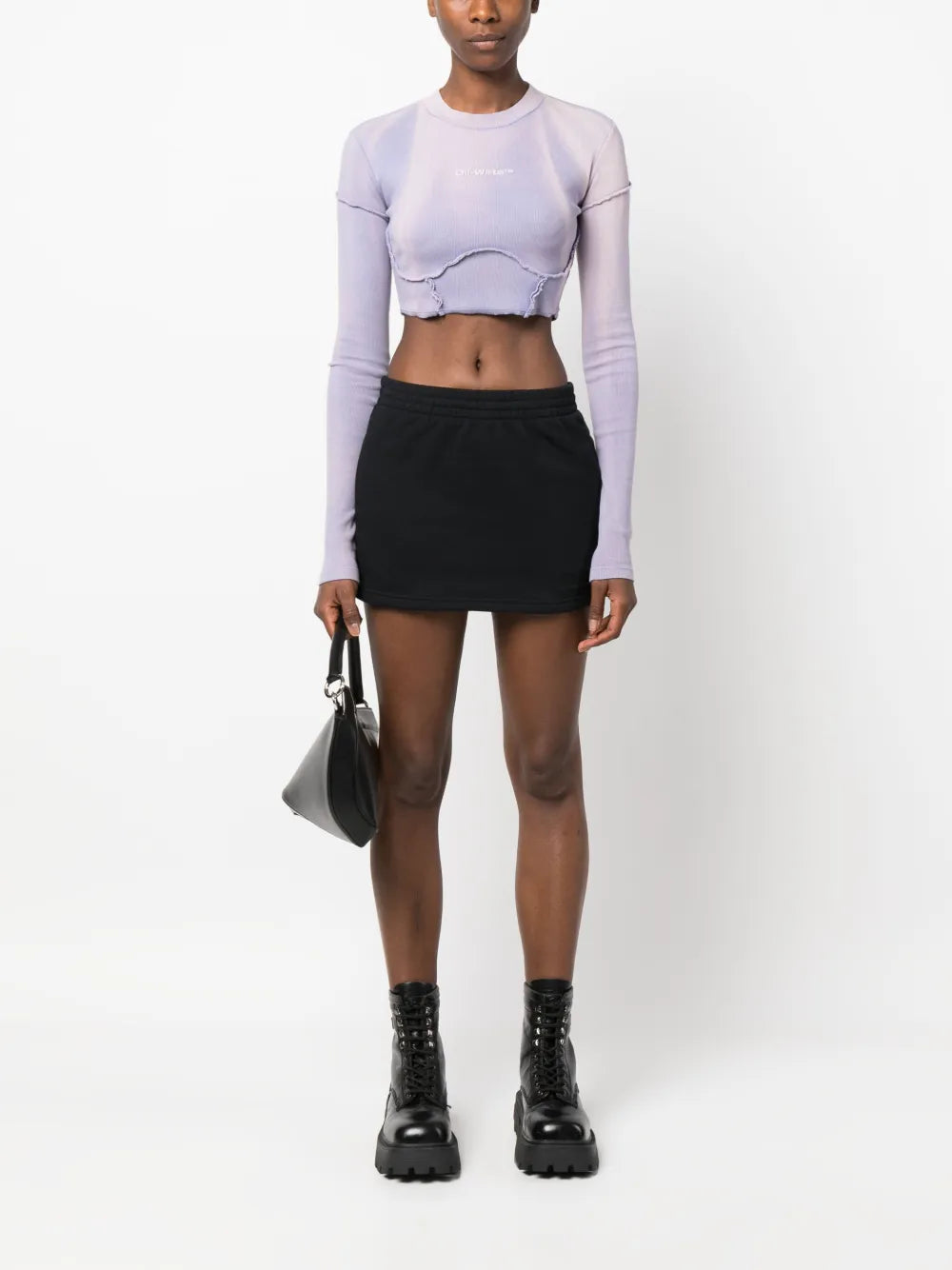 Elasticated Cotton-Blend Miniskirt