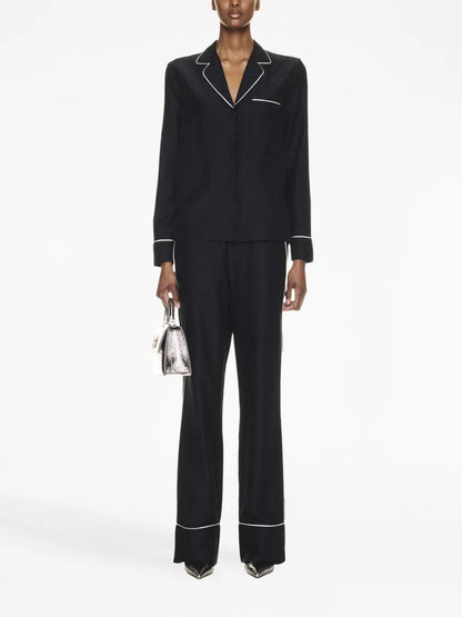 Straight-Leg Pyjama-Inspired Trousers