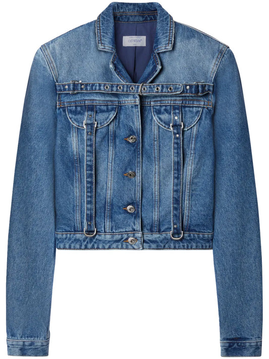 Belt-Detailed Denim Jacket