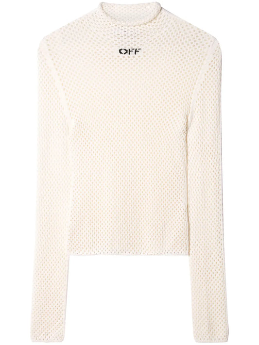 Off-Logo Open-Knit Top