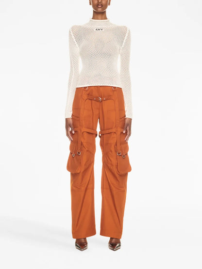 Off-Logo Open-Knit Top