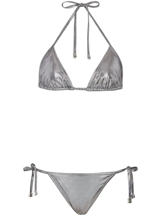 Metallic-Finish Bikini Set