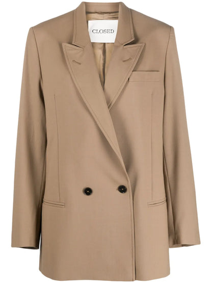 Peak-Lapels Double-Breasted Blazer