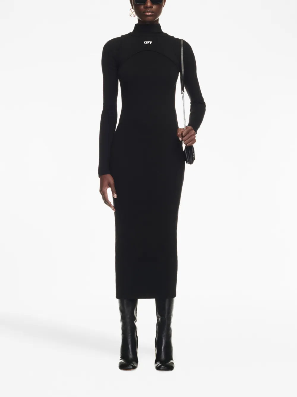Ribbed Turtleneck Midi Dress