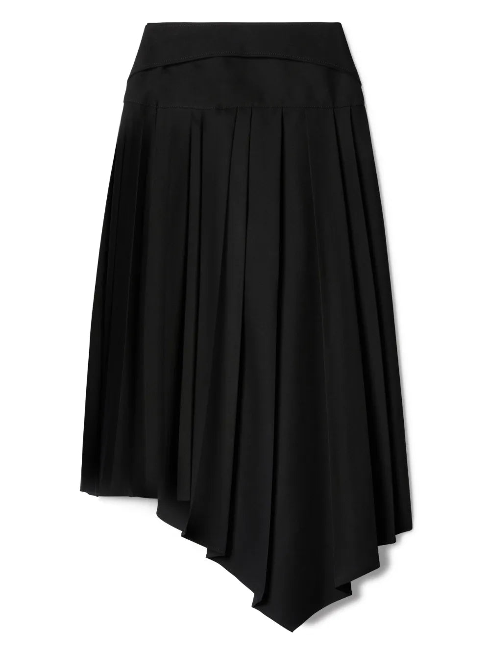 Tech Drill Pleated Asymmetric Skirt