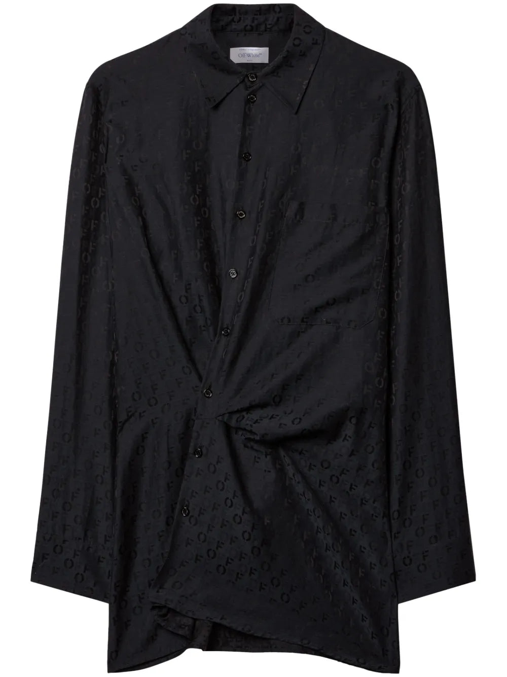 Off Jacquard Twisted Shirtdress