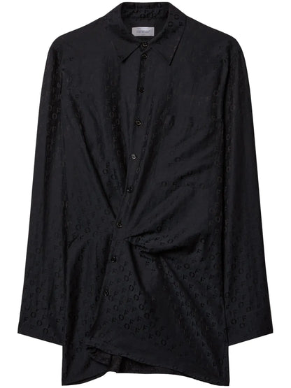 Off Jacquard Twisted Shirtdress