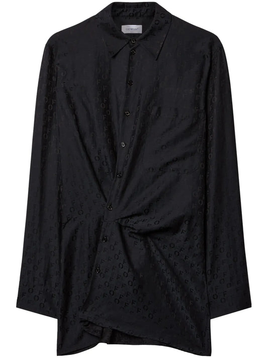 Off Jacquard Twisted Shirtdress