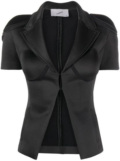 Cup Short-Sleeve Padded Blazer