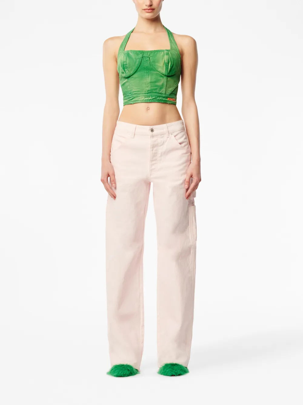 Distressed Cotton Corset Top