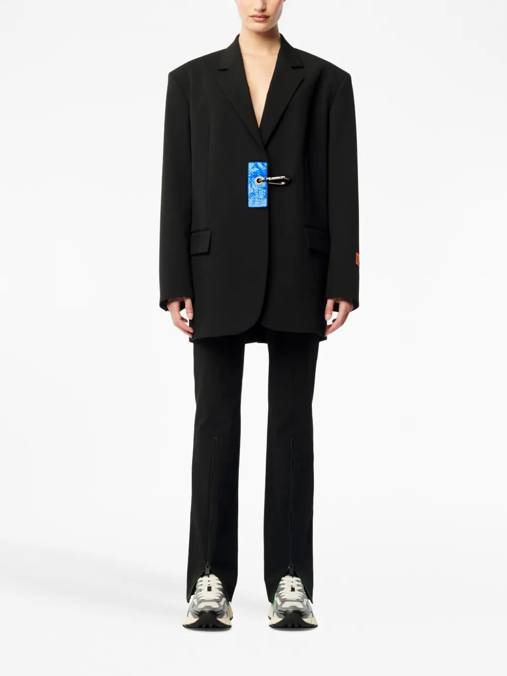 Single-Breasted Carabiner-Detail Blazer