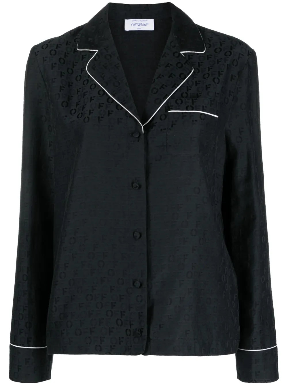Logo-Jacquard Satin Pyjama Shirt