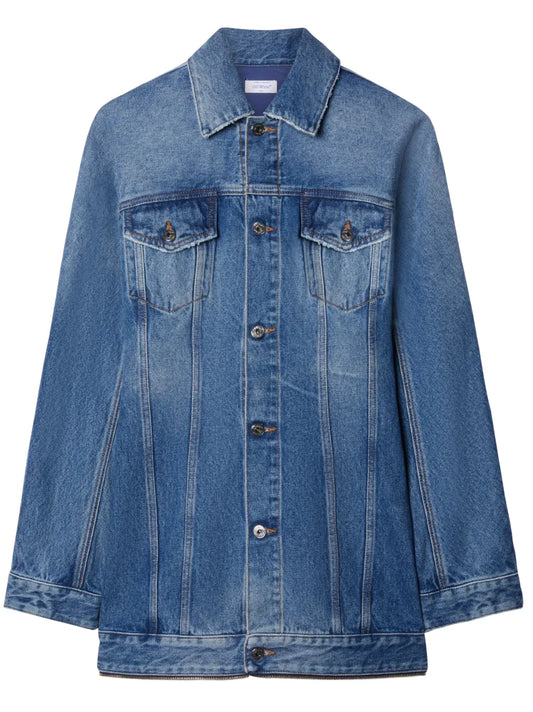 Zipped Denim Minidress