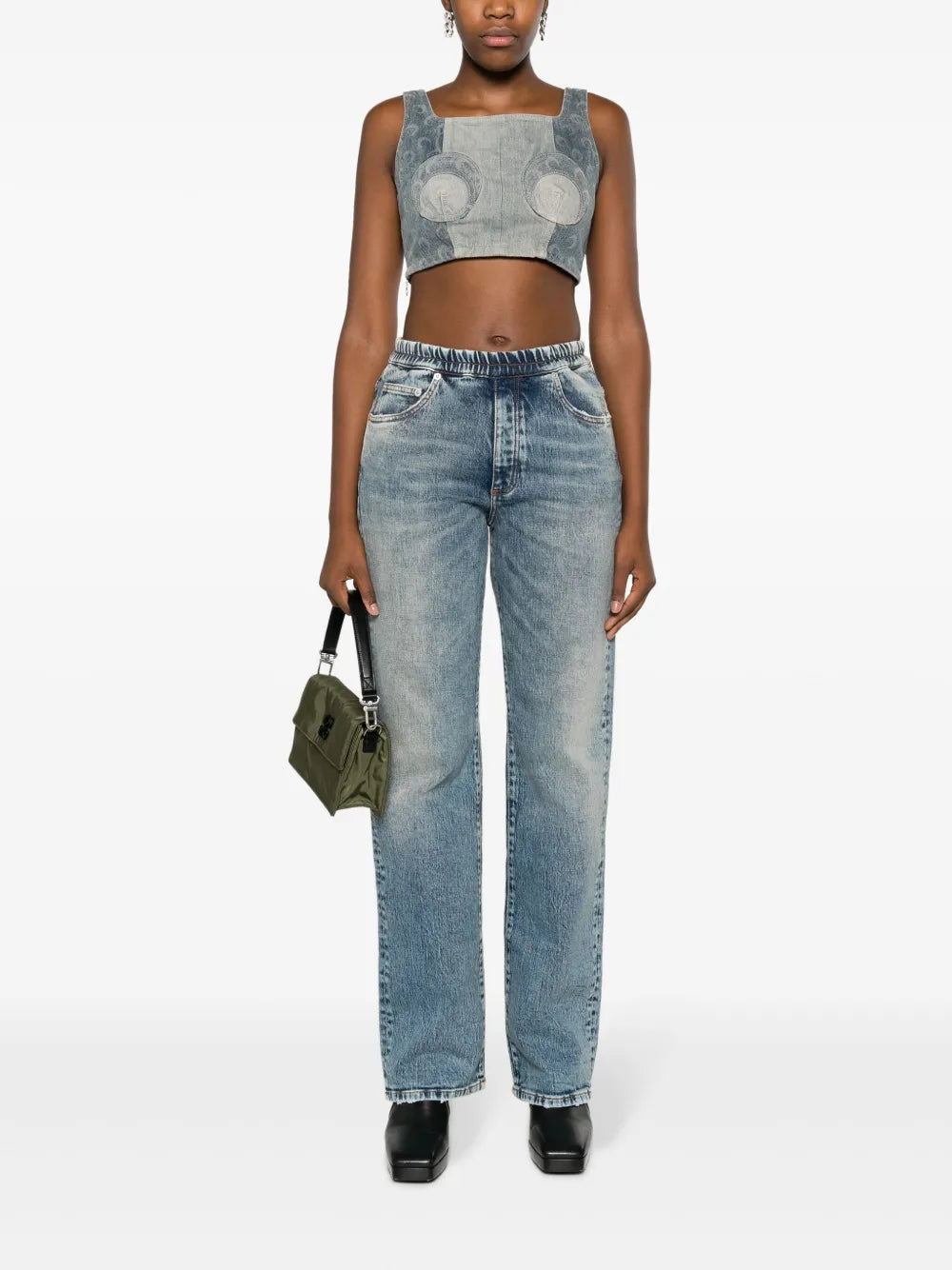 Elasticated-Waistband Jeans