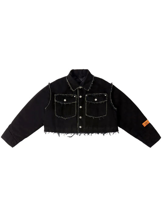Distressed Cropped Denim Jacket