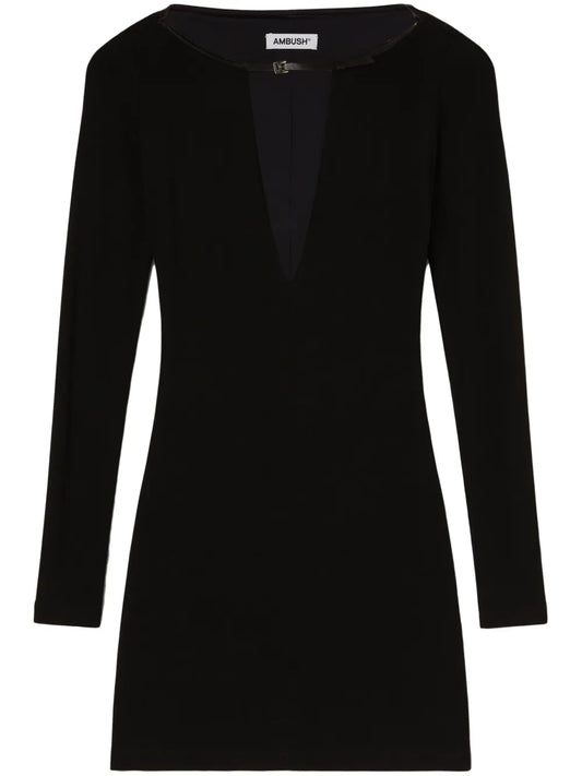 V-Neck Jersey Minidress