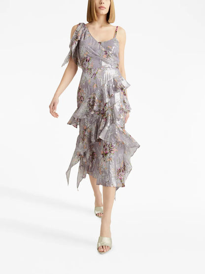 Trevor Floral-Print Ruffled Dress