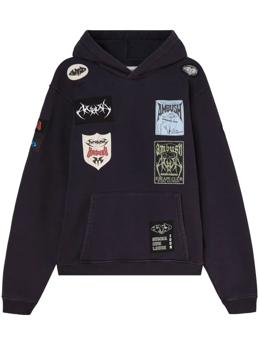 Logo-Patchwork Cotton Hoodie