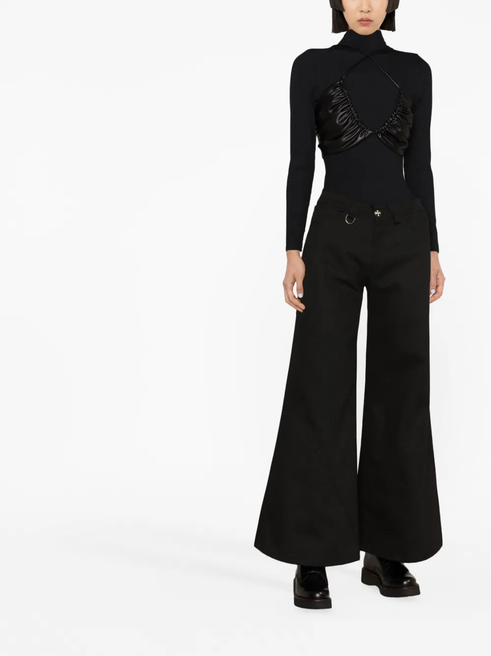 Wide-Leg Cotton Trousers