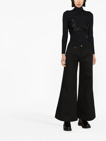 Wide-Leg Cotton Trousers