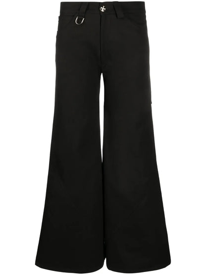 Wide-Leg Cotton Trousers