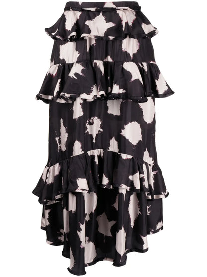 Winona Ruffled Silk Skirt