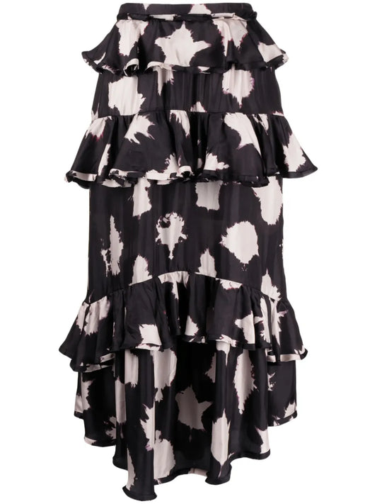 Winona Ruffled Silk Skirt