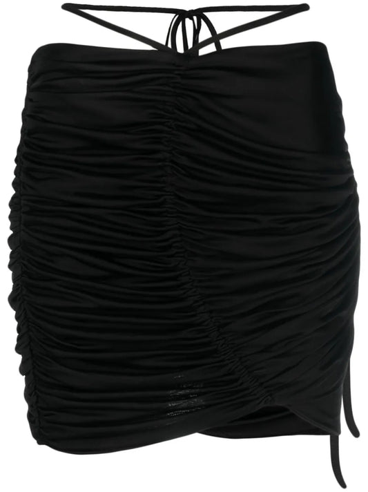 Cut-Out Draped Miniskirt