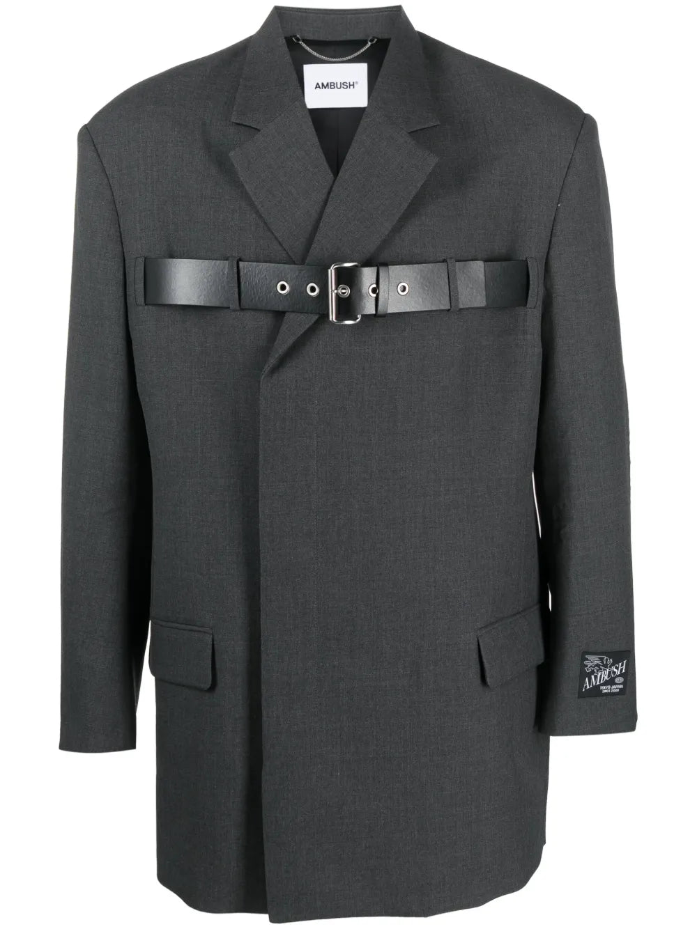 Belted-Detail Virgin-Wool Blazer