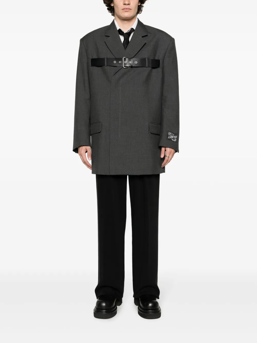 Belted-Detail Virgin-Wool Blazer