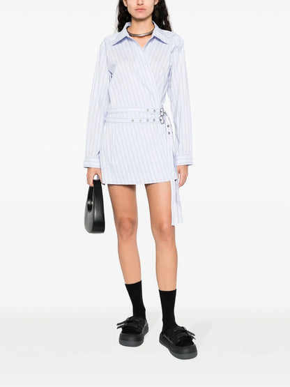 Striped Cotton-Blend Shirtdress