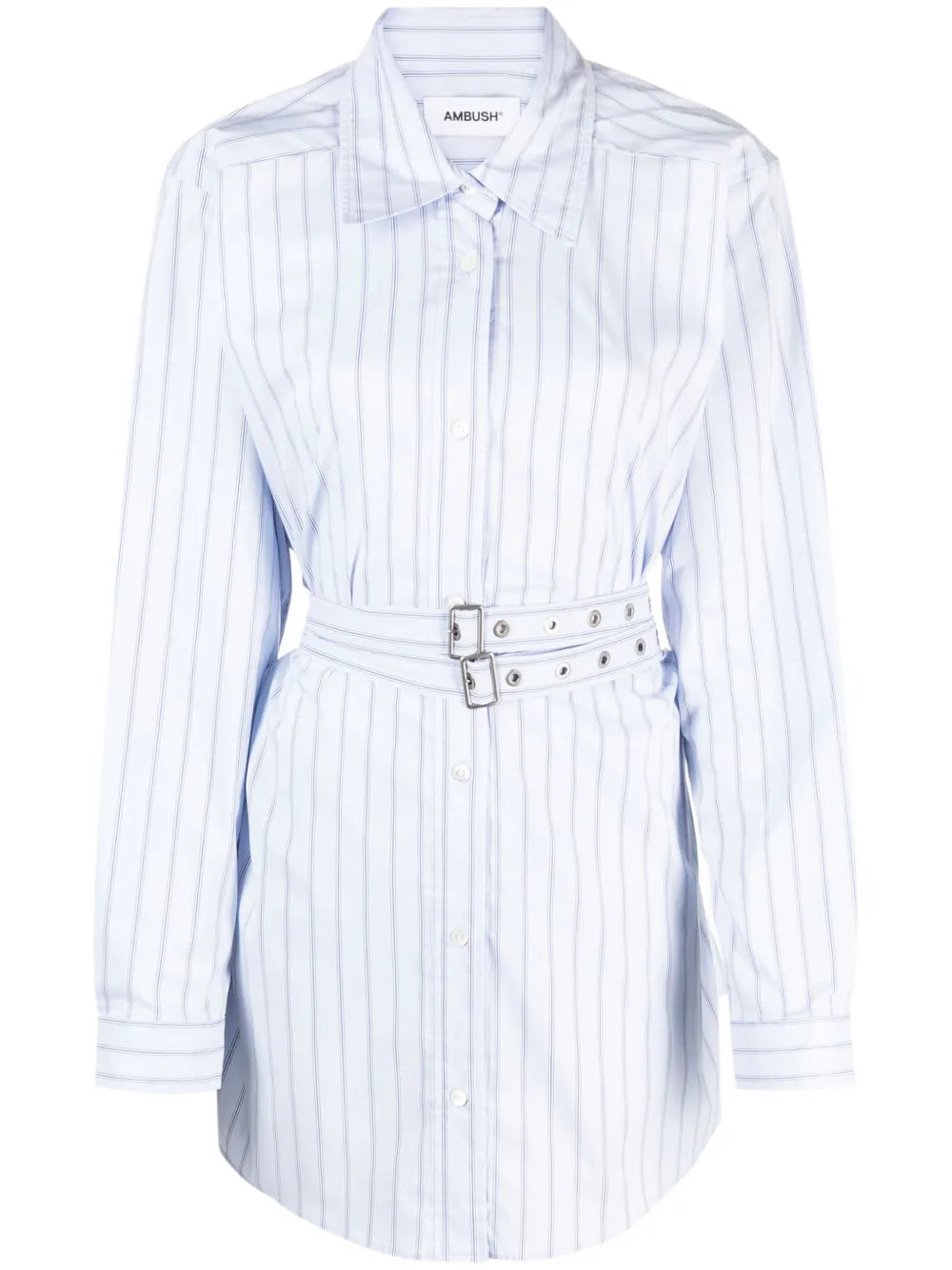 Striped Cotton-Blend Shirtdress