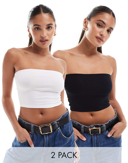 Ultimate Crop Bandeau Top 2 Pack