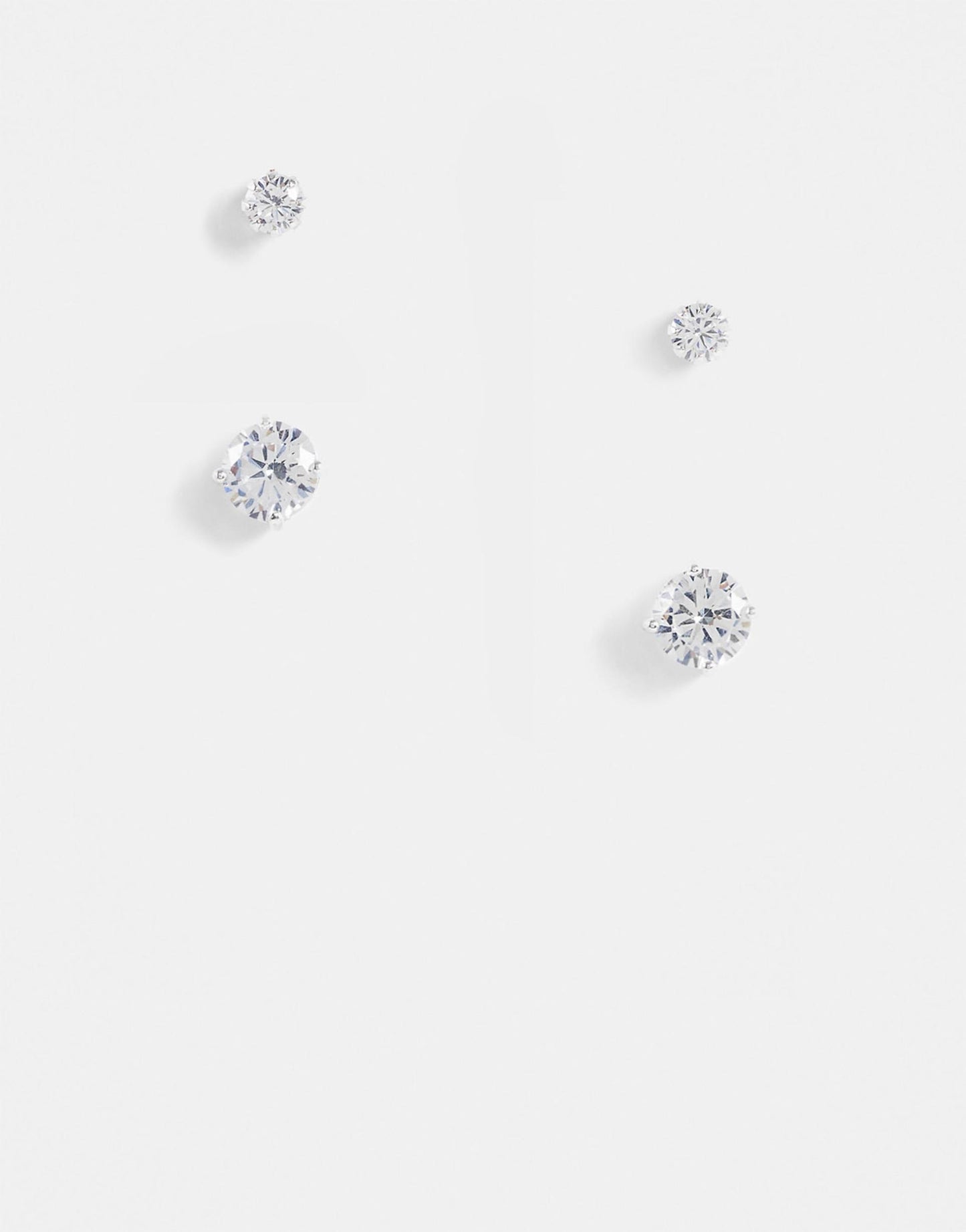 2 Pack Stud Earring Set With Crystal