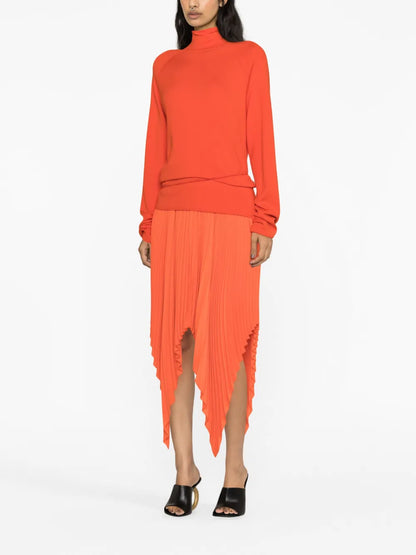 Asymmetric Pleated Skirt