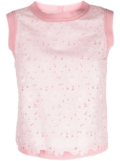 Lace-Detailing Cotton Top