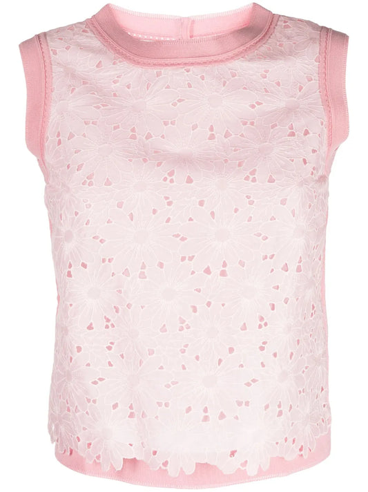 Lace-Detailing Cotton Top