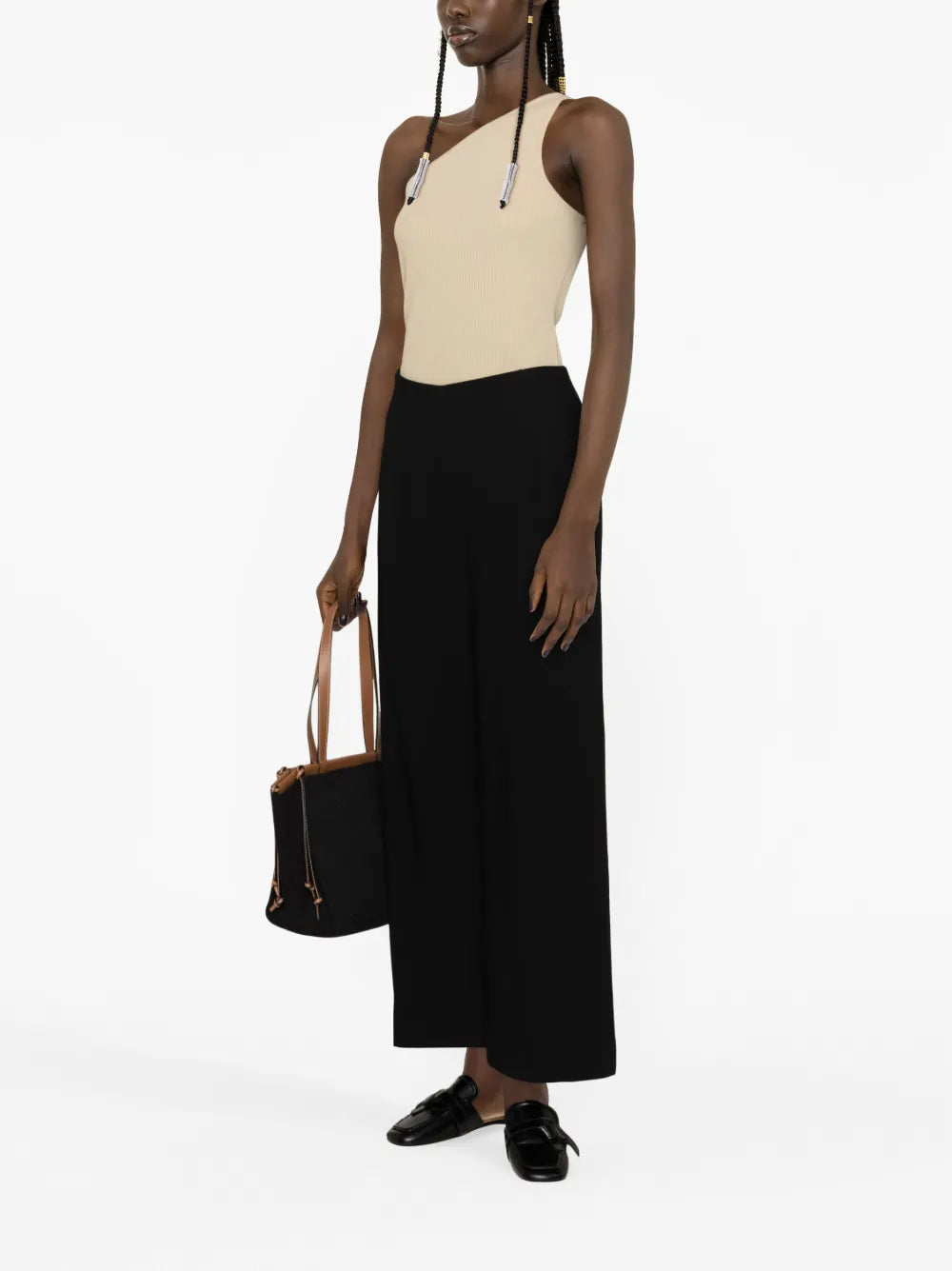 Straight-Leg Cropped Trousers