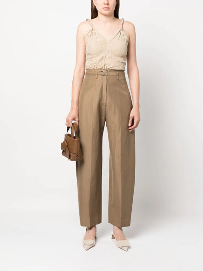 Twist-Strap Crinkled Top
