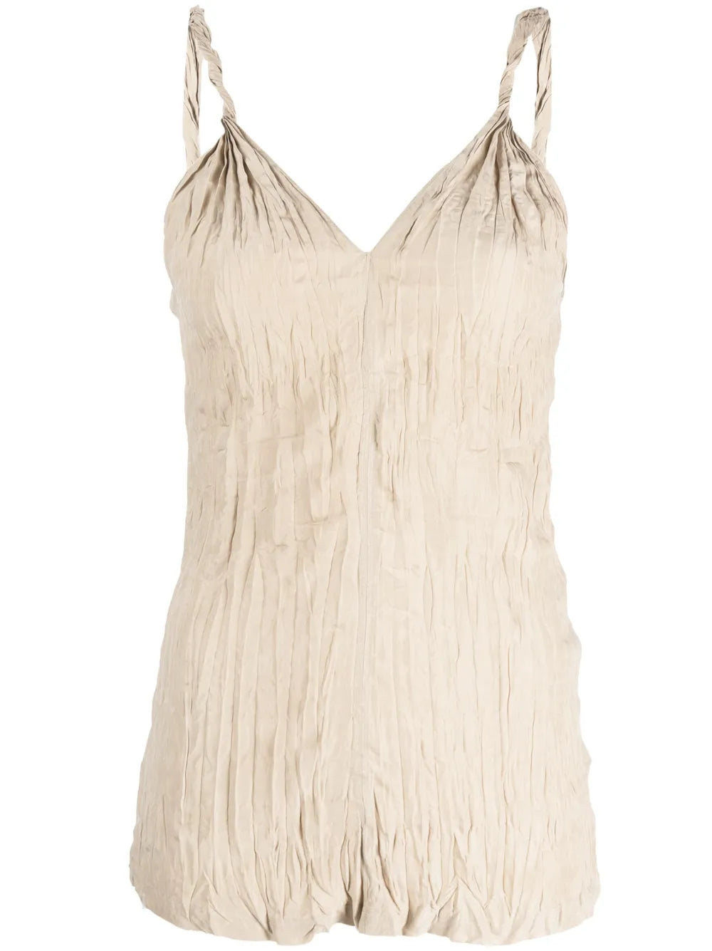 Twist-Strap Crinkled Top