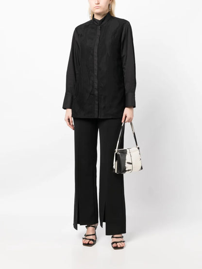 Lace-Detailing Long-Sleeve Shirt