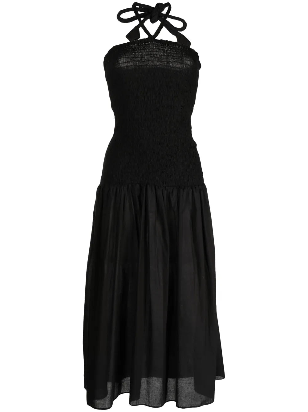 Shirred-Panel Dress