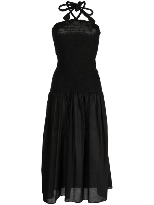 Shirred-Panel Dress