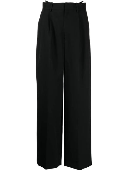 Logo-Embellished Layered Wide-Leg Trousers